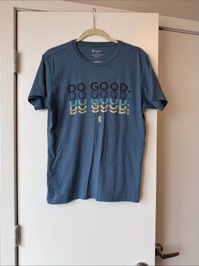 Cotopaxi Mens Blue "Do Good" Graphic Tee